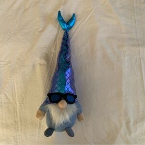Blue Mermaid Gnome Plush with Sunglasses